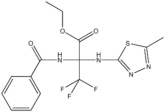 ethyl 2-(benzoylamino)-3,3,3-trifluoro-2-[(5-methyl-1,3,4-thiadiazol-2-yl)amino]propanoate Struktur