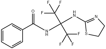 N-[1-(4,5-dihydro-1,3-thiazol-2-ylamino)-2,2,2-trifluoro-1-(trifluoromethyl)ethyl]benzamide Struktur