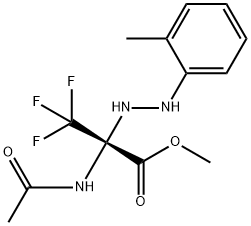 methyl 2-(acetylamino)-3,3,3-trifluoro-2-[2-(2-methylphenyl)hydrazino]propanoate Struktur