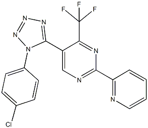 5-[1-(4-chlorophenyl)-1H-tetraazol-5-yl]-2-pyridin-2-yl-4-(trifluoromethyl)pyrimidine Struktur