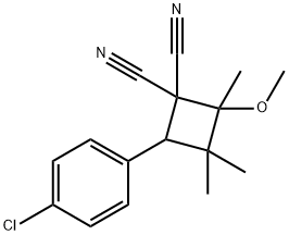 4-(4-chlorophenyl)-2-methoxy-2,3,3-trimethyl-1,1-cyclobutanedicarbonitrile Struktur