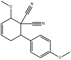 2-methoxy-6-(4-methoxyphenyl)-3-cyclohexene-1,1-dicarbonitrile Struktur