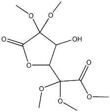 methyl (3-hydroxy-4,4-dimethoxy-5-oxotetrahydro-2-furanyl)(dimethoxy)acetate Struktur