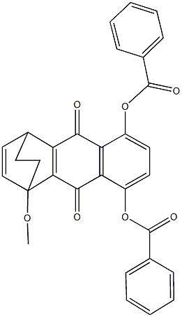 8-(benzoyloxy)-12-methoxy-3,10-dioxotetracyclo[10.2.2.0~2,11~.0~4,9~]hexadeca-2(11),4,6,8,13-pentaen-5-yl benzoate Struktur