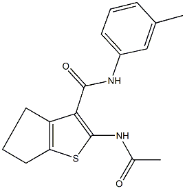 2-(acetylamino)-N-(3-methylphenyl)-5,6-dihydro-4H-cyclopenta[b]thiophene-3-carboxamide Struktur