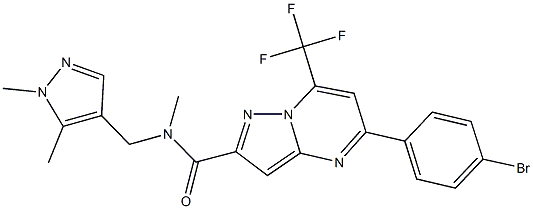 5-(4-bromophenyl)-N-[(1,5-dimethyl-1H-pyrazol-4-yl)methyl]-N-methyl-7-(trifluoromethyl)pyrazolo[1,5-a]pyrimidine-2-carboxamide Struktur