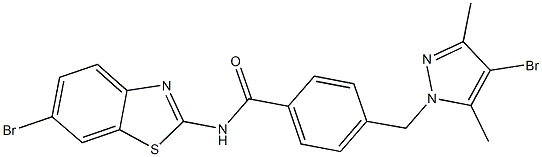 N-(6-bromo-1,3-benzothiazol-2-yl)-4-[(4-bromo-3,5-dimethyl-1H-pyrazol-1-yl)methyl]benzamide Struktur