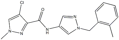 4-chloro-1-methyl-N-[1-(2-methylbenzyl)-1H-pyrazol-4-yl]-1H-pyrazole-3-carboxamide Struktur