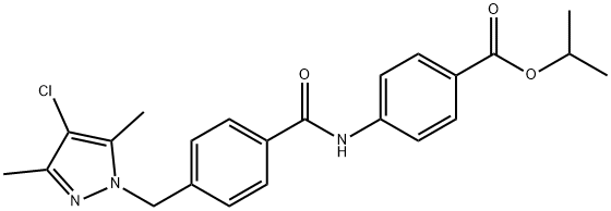 isopropyl 4-({4-[(4-chloro-3,5-dimethyl-1H-pyrazol-1-yl)methyl]benzoyl}amino)benzoate Struktur