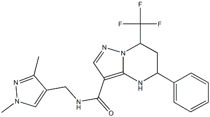 N-[(1,3-dimethyl-1H-pyrazol-4-yl)methyl]-5-phenyl-7-(trifluoromethyl)-4,5,6,7-tetrahydropyrazolo[1,5-a]pyrimidine-3-carboxamide Struktur