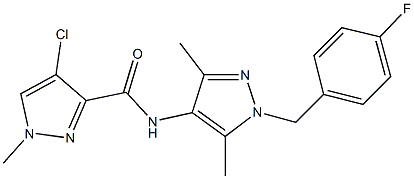 4-chloro-N-[1-(4-fluorobenzyl)-3,5-dimethyl-1H-pyrazol-4-yl]-1-methyl-1H-pyrazole-3-carboxamide Struktur