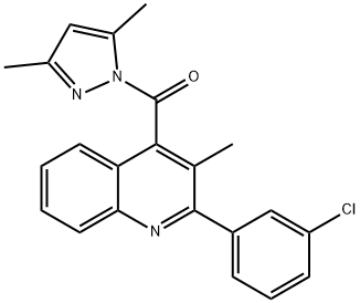 2-(3-chlorophenyl)-4-[(3,5-dimethyl-1H-pyrazol-1-yl)carbonyl]-3-methylquinoline Struktur