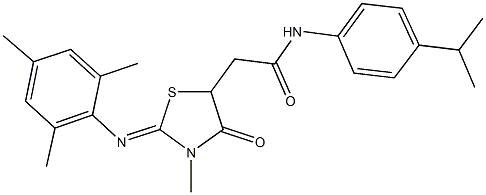 N-(4-isopropylphenyl)-2-[2-(mesitylimino)-3-methyl-4-oxo-1,3-thiazolidin-5-yl]acetamide Struktur