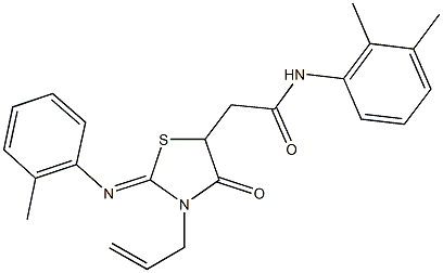 2-{3-allyl-2-[(2-methylphenyl)imino]-4-oxo-1,3-thiazolidin-5-yl}-N-(2,3-dimethylphenyl)acetamide Struktur