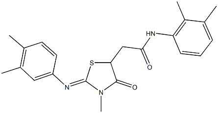 N-(2,3-dimethylphenyl)-2-{2-[(3,4-dimethylphenyl)imino]-3-methyl-4-oxo-1,3-thiazolidin-5-yl}acetamide Struktur