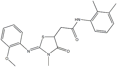 N-(2,3-dimethylphenyl)-2-{2-[(2-methoxyphenyl)imino]-3-methyl-4-oxo-1,3-thiazolidin-5-yl}acetamide Struktur