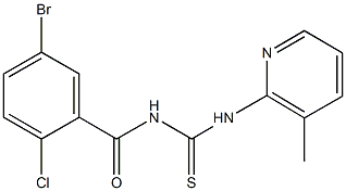 N-(5-bromo-2-chlorobenzoyl)-N'-(3-methylpyridin-2-yl)thiourea Struktur