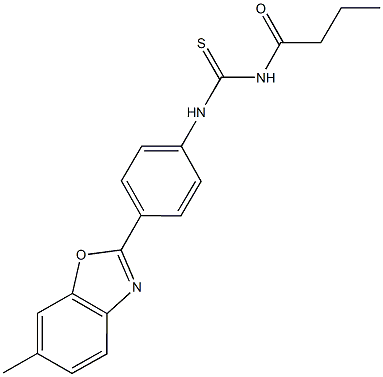 N-butyryl-N'-[4-(6-methyl-1,3-benzoxazol-2-yl)phenyl]thiourea Struktur