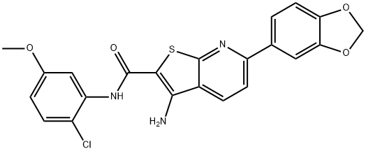 3-amino-6-(1,3-benzodioxol-5-yl)-N-(2-chloro-5-methoxyphenyl)thieno[2,3-b]pyridine-2-carboxamide Struktur