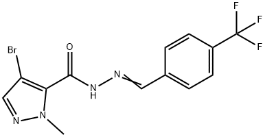 4-bromo-1-methyl-N'-[4-(trifluoromethyl)benzylidene]-1H-pyrazole-5-carbohydrazide Struktur