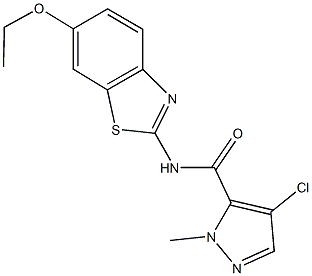 4-chloro-N-(6-ethoxy-1,3-benzothiazol-2-yl)-1-methyl-1H-pyrazole-5-carboxamide Struktur