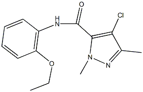 4-chloro-N-(2-ethoxyphenyl)-1,3-dimethyl-1H-pyrazole-5-carboxamide Struktur