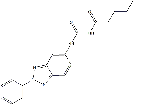 N-hexanoyl-N'-(2-phenyl-2H-1,2,3-benzotriazol-5-yl)thiourea Struktur