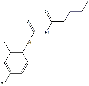 N-(4-bromo-2,6-dimethylphenyl)-N'-pentanoylthiourea Struktur