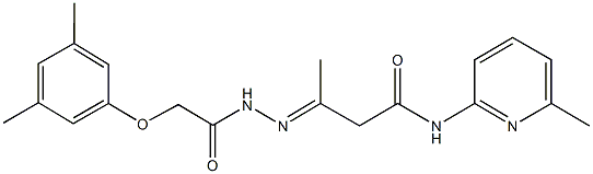 3-{[(3,5-dimethylphenoxy)acetyl]hydrazono}-N-(6-methyl-2-pyridinyl)butanamide Struktur