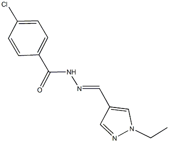 4-chloro-N'-[(1-ethyl-1H-pyrazol-4-yl)methylene]benzohydrazide Struktur