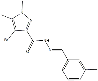 4-bromo-1,5-dimethyl-N'-(3-methylbenzylidene)-1H-pyrazole-3-carbohydrazide Struktur