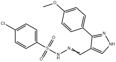 4-chloro-N'-{[3-(4-methoxyphenyl)-1H-pyrazol-4-yl]methylene}benzenesulfonohydrazide Struktur