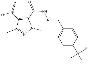 4-nitro-1,3-dimethyl-N'-[4-(trifluoromethyl)benzylidene]-1H-pyrazole-5-carbohydrazide Struktur