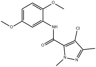 4-chloro-N-(2,5-dimethoxyphenyl)-1,3-dimethyl-1H-pyrazole-5-carboxamide Struktur