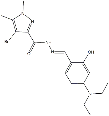 4-bromo-N'-[4-(diethylamino)-2-hydroxybenzylidene]-1,5-dimethyl-1H-pyrazole-3-carbohydrazide Struktur