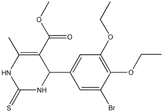 methyl 4-(3-bromo-4,5-diethoxyphenyl)-6-methyl-2-thioxo-1,2,3,4-tetrahydro-5-pyrimidinecarboxylate Struktur