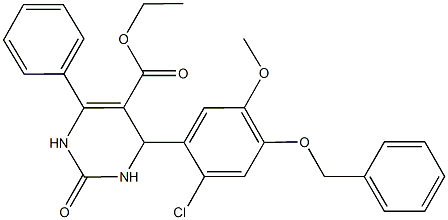 ethyl 4-[4-(benzyloxy)-2-chloro-5-methoxyphenyl]-2-oxo-6-phenyl-1,2,3,4-tetrahydro-5-pyrimidinecarboxylate Struktur