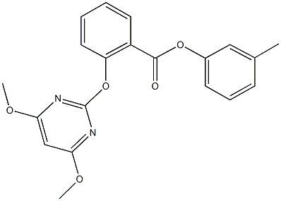 3-methylphenyl 2-[(4,6-dimethoxypyrimidin-2-yl)oxy]benzoate Struktur