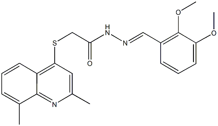 N'-(2,3-dimethoxybenzylidene)-2-[(2,8-dimethyl-4-quinolinyl)sulfanyl]acetohydrazide Struktur