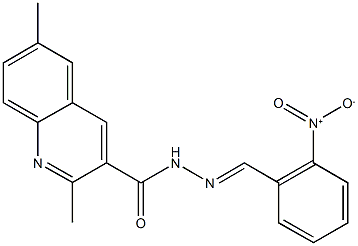 N'-{2-nitrobenzylidene}-2,6-dimethyl-3-quinolinecarbohydrazide Struktur