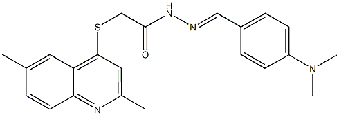 N'-[4-(dimethylamino)benzylidene]-2-[(2,6-dimethyl-4-quinolinyl)sulfanyl]acetohydrazide Struktur