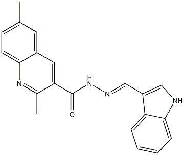 N'-(1H-indol-3-ylmethylene)-2,6-dimethyl-3-quinolinecarbohydrazide Struktur