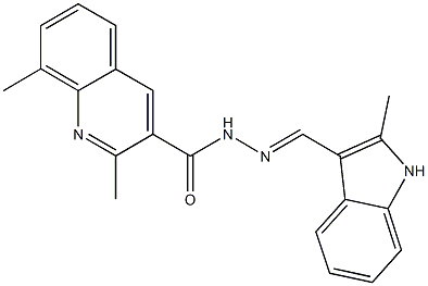 2,8-dimethyl-N'-[(2-methyl-1H-indol-3-yl)methylene]-3-quinolinecarbohydrazide Struktur