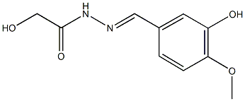 2-hydroxy-N'-(3-hydroxy-4-methoxybenzylidene)acetohydrazide Struktur