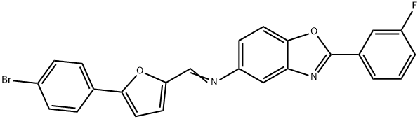 N-{[5-(4-bromophenyl)-2-furyl]methylene}-N-[2-(3-fluorophenyl)-1,3-benzoxazol-5-yl]amine Struktur