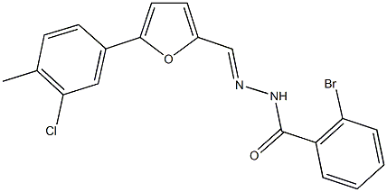 2-bromo-N'-{[5-(3-chloro-4-methylphenyl)-2-furyl]methylene}benzohydrazide Struktur