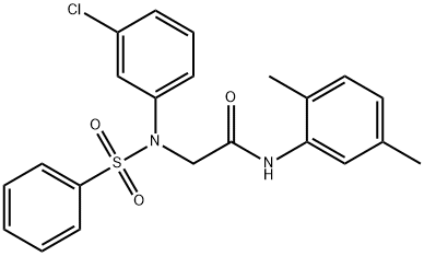 2-[(3-chlorophenyl)(phenylsulfonyl)amino]-N-(2,5-dimethylphenyl)acetamide Struktur