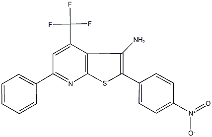 3-amino-2-{4-nitrophenyl}-6-phenyl-4-(trifluoromethyl)thieno[2,3-b]pyridine Struktur