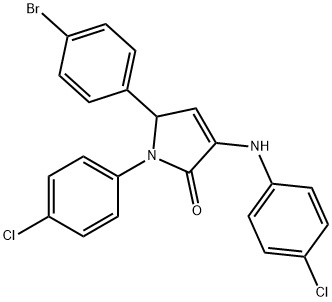 5-(4-bromophenyl)-1-(4-chlorophenyl)-3-[(4-chlorophenyl)amino]-1,5-dihydro-2H-pyrrol-2-one Struktur