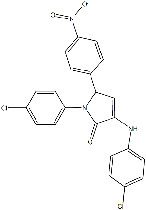 1-(4-chlorophenyl)-3-[(4-chlorophenyl)amino]-5-{4-nitrophenyl}-1,5-dihydro-2H-pyrrol-2-one Struktur